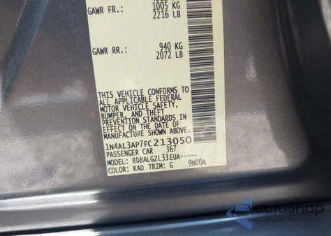 2015 Nissan Altima 2.5/2.5 S/2.5 Sl/2.5 Sv from USA, damaged, VIN 1N4AL3AP7FC213050